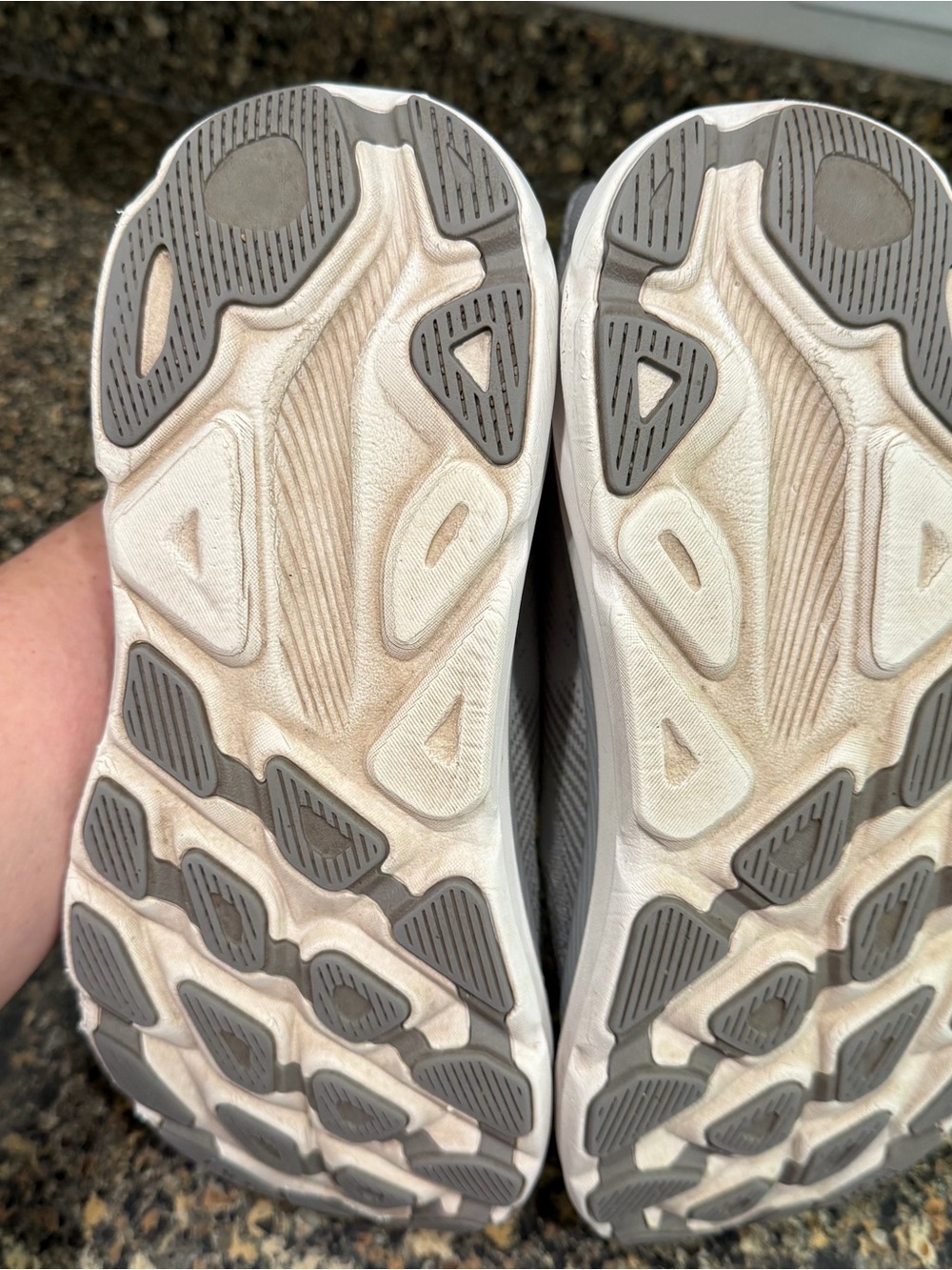 Hoka White and Light Gray Performance Running Shoes Mens 9.5 - Picture 10 of 11